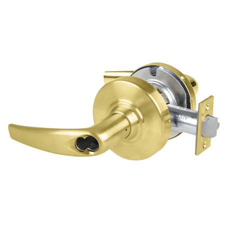 Grade 1 Storeroom Lock, Athens Lever, Schlage FSIC Prep Less Core, Satin Brass Finish, Non-Handed